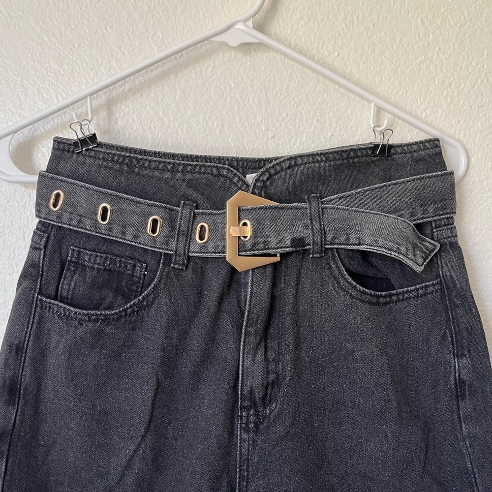High Rise Wide Leg Black Jean